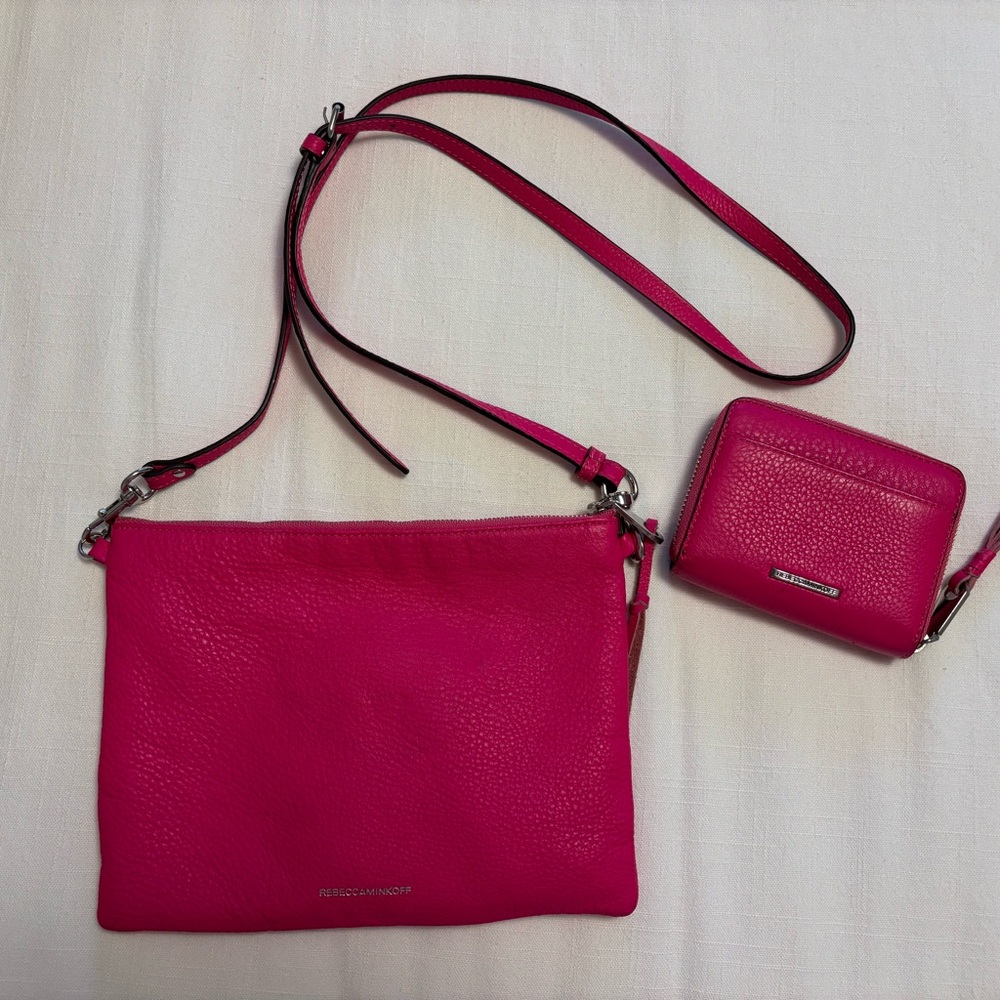 Rebecca Minkoff Pink Crossbody Bag and Wallet Set